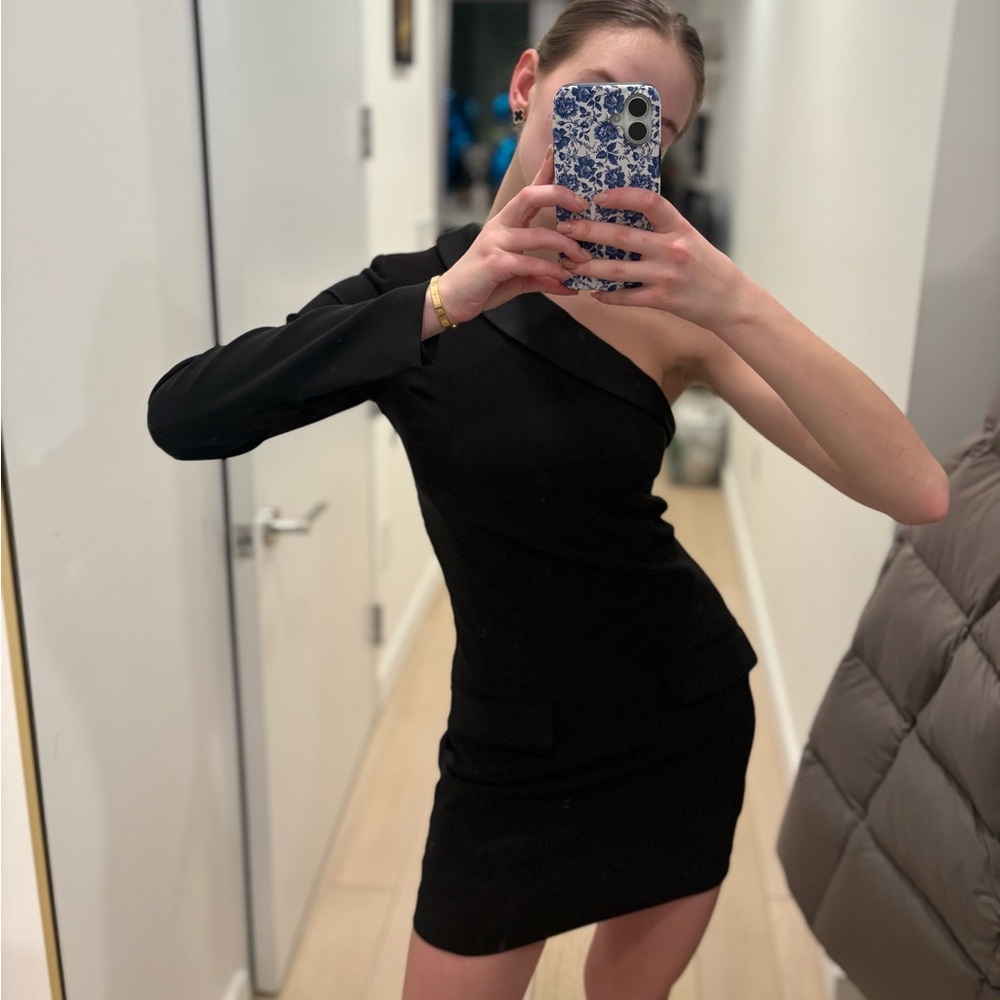 Zara Asymmetrical Off the Shoulder Mini Dress